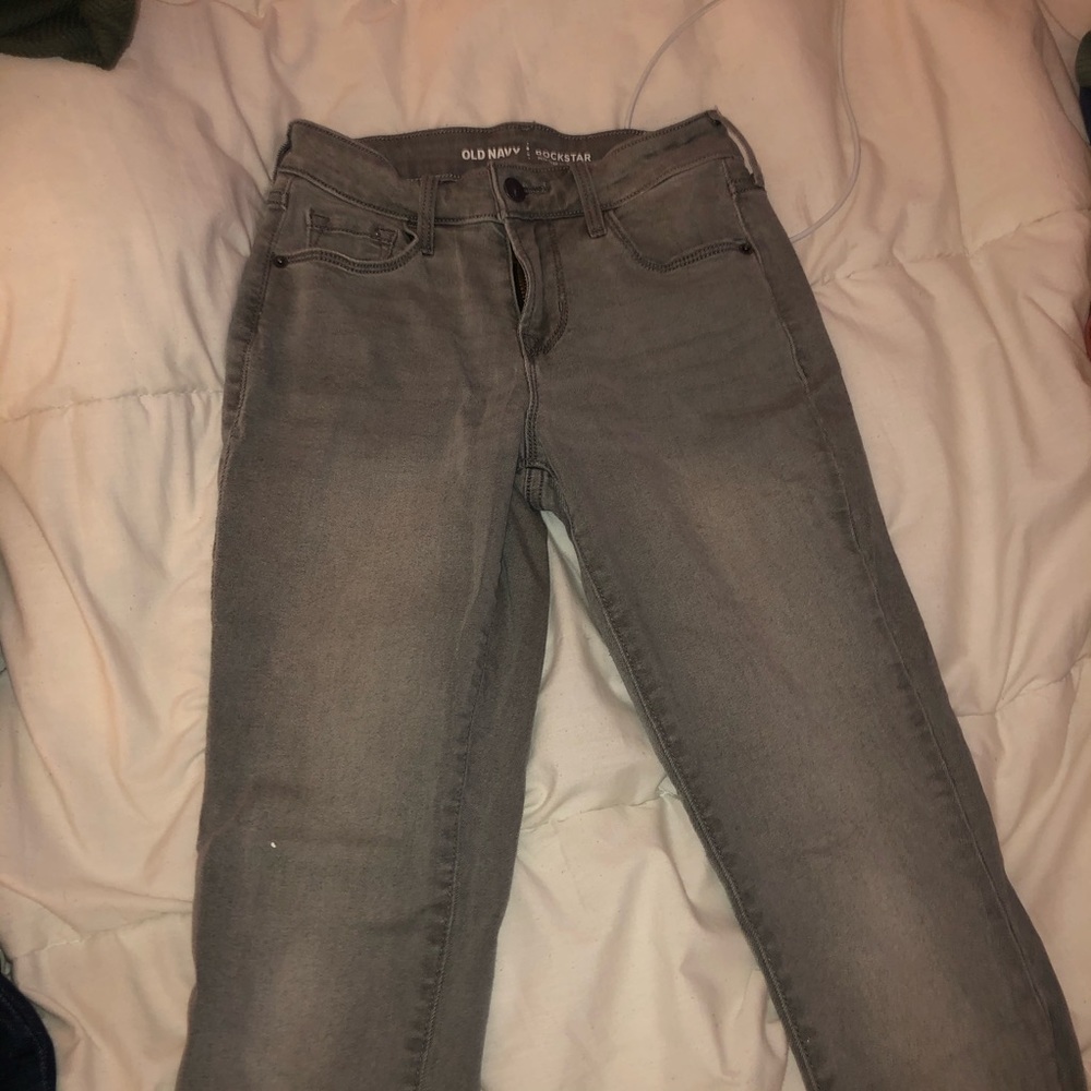 Mid rise grey jeans